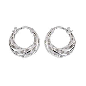 womens 16mm sterling silver 925 hoop <b>earrings</b> bohemian style silver plated polished round loops elegant anniversary gift wire - Product Image 1