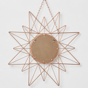 Espejo de Pared Redondo con Diseño de Estrella en Oro Rosa, Espejo Geométrico Colgante con Cadena para Decoración del Hogar, Sala de Estar, Dormitorio, Salón, Arte de Pared - Product Image 4