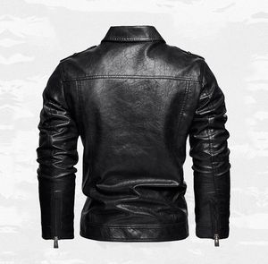 Chaqueta de Motocicleta Personalizada para Hombre, Ajustada, de Invierno, de PU, con Cremallera Frontal, Casual, Impermeable y Resistente al Viento - Product Image 4