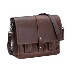 Unisex Genuine <b>Leather</b> Vintage <b>Messenger</b> <b>Bag</b> Cross-Body Strap Zipper Closure Light Weight Durable Foldable Design <b>for</b> Daily Use - Product Image 2