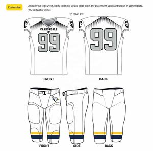 Conjunto de camiseta de fútbol americano unisex para jóvenes y adultos, uniforme degradado sublimado personalizado con técnica impresa de manga corta - Product Image 4