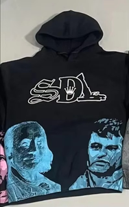 Sudaderas SDL con diamantes, estilo hip hop, personalizadas, transpirables, para invierno, fabricadas con 100% algodón, para hombre. - Product Image 2