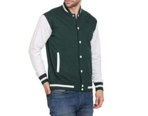 Blousons universitaires en cuir personnalisés pour hommes 2026 – Blouson bomber noir en laine avec manches en cuir de vachette véritable - Product Image 5