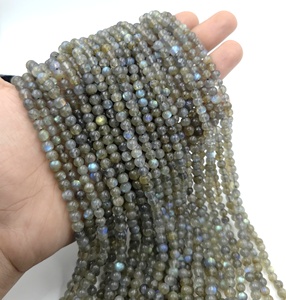 Perles rondes lisses en labradorite naturelle de qualité AAA, pierres précieuses en vrac pour la fabrication de bijoux, 4 mm, 6 mm, 8 mm, 10 mm, 12 mm, pierre semi-précieuse - Product Image 1