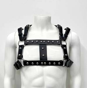 Harnais en cuir sexy, harnais de bondage, harnais de corps en cuir pour adulte, harnais en cuir de vachette fétichiste. - Product Image 4
