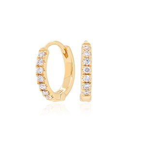ต่างหูเพชรทรงห่วงเล็ก รับรองโดย IGI ผลิตในห้องปฏิบัติการ ทองคำขาว 14K ชุบโรเดียม ดีไซน์มินิมอล เหมาะสำหรับงานแต่งงานและวันครบรอบ - Product Image 4