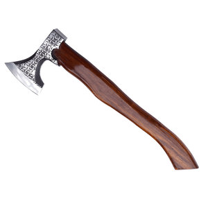 Handmade <b>Axe</b> Carbon Steel Blade Wood <b>Handle</b> With Leather Sheath Outdoor <b>Axe</b> Custom <b>Axe</b> - Product Image 1