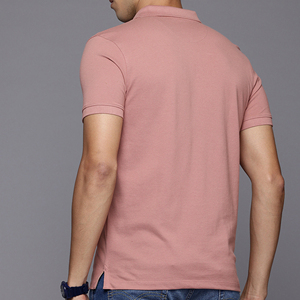 Camisa Elegante y Sofisticada para Hombre, Color Caqui Blanco Sólido, Manga Corta, Cuello de Punto Acanalado, Solapa Bordada, 100% Algodón - Product Image 4