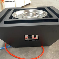 Bouilloire à eau en acier inoxydable de 3 mm d'épaisseur, décorative, moderne et luxueuse, résistante à l'eau, avec cascade, allumeur au gaz naturel/propane