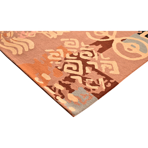 Tapis moderne en soie tufté à la main, motif géométrique tribal d'inspiration africaine, 5x7 pieds - Product Image 4