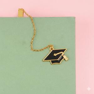 Marque-page en zinc plaqué or avec logo émaillé personnalisé, motif traditionnel, impression sérigraphique – Cadeau mignon pour la rentrée scolaire et les diplômes - Product Image 5