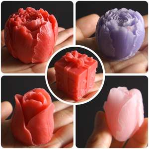 แม่พิมพ์ซิลิโคนสำหรับทำเทียนรูปดอกทิวลิป ดอกชบา ดอกไม้ ใบระฆัง และยิปซั่ม สำหรับกล่องของขวัญคริสต์มาส - Product Image 1