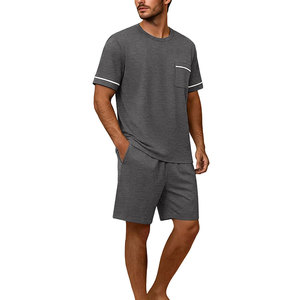 Conjunto de dos piezas de verano para hombre con logotipo personalizado, camisa informal y pantalones cortos, proveedor con MOQ bajo, conjunto a juego de verano - Product Image 2