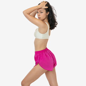 Women's Mid-Waist <b>Elastic</b> Waist Running Shorts Breathable Summer Sexy Club Drawstring Embroidered Designs Crinkle Nylon Shorts - Product Image 4