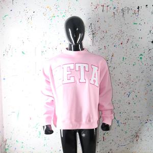 ZETA Mock Neck 450 GSM custom name Applique embroidery oversized Boxy Fit Sweatshirts 100% cotton fleece french Terry - Product Image 4