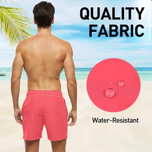 2 in 1 <b>Mens</b> Swim Shorts with Compression Liner Solid Beach Swimming <b>Trunks</b> Breathable Quick Dry Swim Shorts with Zipper Pockets - Product Image 5