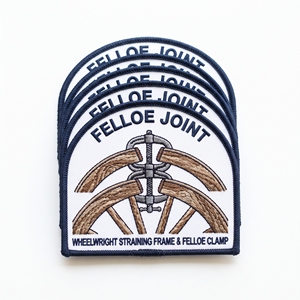 Écusson brodé rond personnalisé, style vintage, motif boîte d'essieu Wheelwright, avec bordure Merrow, pour vêtements, vente en gros et en vrac, fabricant d'emblèmes - Product Image 3