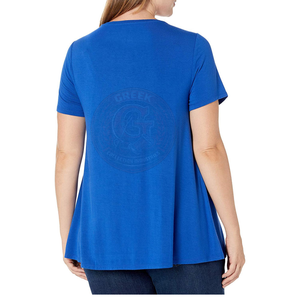 เสื้อยืดผู้หญิงคอวี แขนสั้น ผ้าคอตตอน 100% ระบายอากาศได้ดี แห้งเร็ว ทรงปกติ น้ำหนักเบา สวมใส่สบาย - Product Image 3