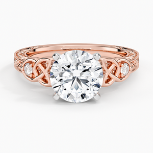 Beautiful Diamond <b>Ring</b> <b>Crafted</b> in Genuine 14K White Gold with Timeless Celtic Elegance and Diamond Details - Product Image 6