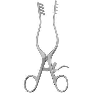 Retractor Quirúrgico Autoajustable 4x4 con Dientes Afilados de 19 cm, Instrumento de Acero Inoxidable para Cirugía General y Procedimientos Ortopédicos - Product Image 1