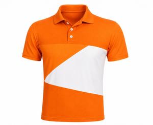 Men's Color Blocked <b>Polo</b> Shirt Short Sleeve Geometric Design Knitted Casual Style Navy <b>Orange</b> White - Product Image 2