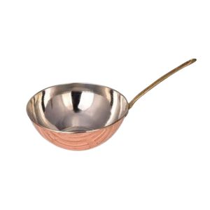 Mini Wok de Cobre Martillado con Asa de Latón, Utensilio de Cocina Pequeño Multiusos y Colador de Alimentos para Servir en Restaurantes y Cocinas - Product Image 3