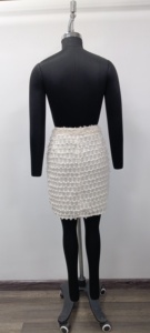 Elegant <b>Women's</b> High Waist <b>White</b> Polyester Pencil <b>Skirt</b> Ruched Pleated Mini Solid Design All Seasons Wear - Product Image 3