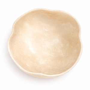 Bol décoratif en résine pour la décoration de la maison, bol design moderne en blanc crème, récipient décoratif élégant multi-usages pour le salon - Product Image 1