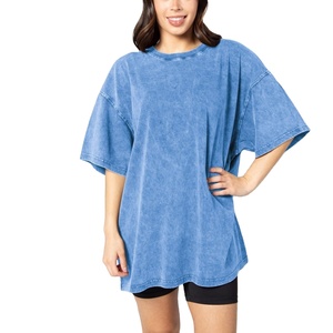 Fabrication de haute qualité grande taille décontracté Streetwear T-shirts vierges poids lourds impression Logo lavage à l'acide de BD - Product Image 5