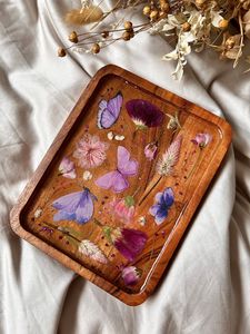 <b>Large</b> Handmade Resin And Wooden <b>Tray</b> For Dining Room Serving And Stylish Home Organization Solutions - Product Image 1