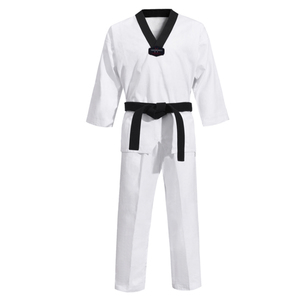 Stylish Professional Taekwondo Uniform with Black Red Collar Design - Product Image 2