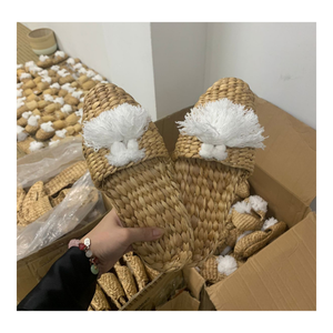 Handmade Water Hyacinth <b>Slippers</b> Natural Fiber Indoor Sandals Sustainable Footwear For Resort Hotel And Spa Amenities - Product Image 2
