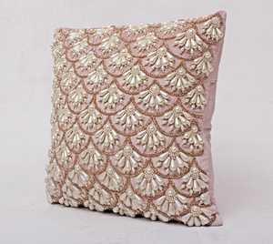 Funda de Almohada de Lujo de Algodón con Diseño de Calabaza Bordado con Cuentas, Cojín Decorativo Hecho a Mano para Sala de Estar, Dormitorio o Salón - Product Image 1