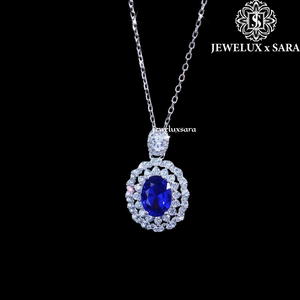 Collar de Plata con Diamantes de Moissanita y Elegante Colgante para Mujer, Ideal para Fiestas, Oficina y Bodas - Product Image 4