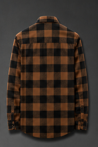 Chemise en flanelle à carreaux à manches longues pour homme de haute qualité, coupe classique, décontractée, en coton, boutonnée - Product Image 5