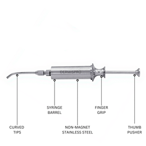 Seringue d'irrigation dentaire manuelle 8,5 pouces 10cc en acier inoxydable avec embout courbé de 3 mm, réutilisable, autoclavable, non magnétique, chirurgicale CE - Product Image 6
