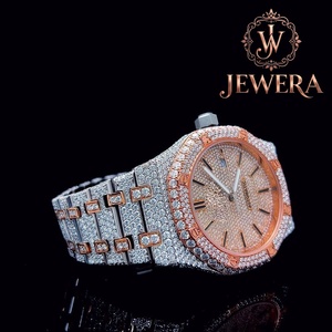 Reloj de Lujo Mossinate de Acero Inoxidable con Diamantes para Hombre y Mujer, Reloj de Cuarzo Resistente al Agua para Uso Diario, Oficina y Fiestas - Product Image 2