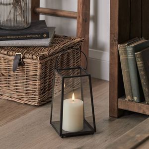 Rustic Metal Candle <b>Lantern</b> <b>Set</b> With Glass Panels Farmhouse Decorative <b>Lanterns</b> For Wedding Tabletop Home Decor Wholesale - Product Image 2