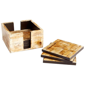 Juego de Posavasos de Nácar con Soporte, Posavasos Cuadrados Hechos a Mano con Incrustaciones de Conchas Marinas, Mosaico de Resina y Hueso, Tapetes para Tazas en Venta - Product Image 1