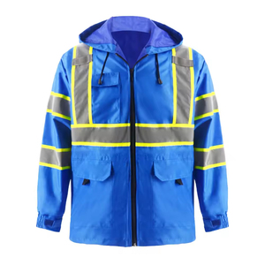 Veste de sécurité imperméable et respirante rose ANSI haute visibilité avec logo personnalisable pour le travail (hiver/printemps) - Product Image 5