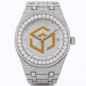 Reloj de Lujo con Incrustaciones de Diamantes Moissanite en Acero Inoxidable para Hombre y Mujer, Reloj de Pulsera Moderno - Product Image 4