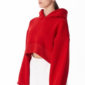 เสื้อฮู้ดโยคะผ้าฝ้ายแบบครอปสำหรับผู้หญิงสั่งทำขายส่ง พร้อมเชือกผูก ปรับไหล่ตกได้ ชุดเสื้อฮู้ดผ้าฟลีซสำหรับออกกำลังกายและเล่นกีฬา - Product Image 3