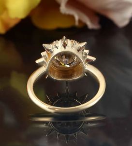 Moissanite Milgrain Engagement <b>Ring</b> Vintage Yellow Gold <b>Solitaire</b> Art Deco Prong <b>Ring</b> Elegant Bridal Anniversary Gift for Women - Product Image 3
