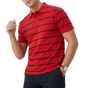เสื้อโปโลชายแขนสั้นลายทาง OEM ราคาขายส่ง รับผลิตจำนวนมาก ออกแบบเองได้ ทรงเข้ารูป ผ้าฝ้ายปิเก้ เสื้อโปโลลำลอง - Product Image 2