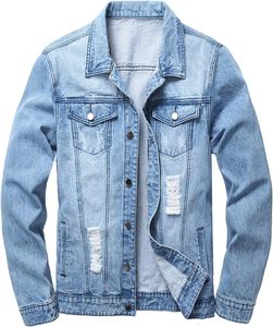 Men's Premium <b>Denim</b> <b>Jacket</b> Vintage Washed Cotton Button Front Casual Streetwear Fashion Outerwear <b>Custom</b> OEM ODM Wholesale Fit - Product Image 3
