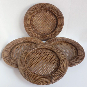 Platos de mimbre y ratán hechos a mano 2026, manteles individuales redondos de 13 pulgadas para decoraciones rústicas de mesas de boda y cenas - Product Image 4