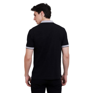 Camiseta Polo de Manga Corta para Hombre, Diseño Color Block, Tejido de Algodón, Casual, Transpirable, Diseño Sólido, Corte Regular - Product Image 2