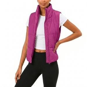 Chaleco Acolchado Azul Claro para Mujer, Sin Mangas, con Cierre, Cuello Alto, Transpirable, Resistente al Viento, para Otoño e Invierno - Product Image 5