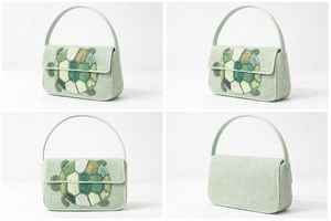 Bolso de Hombro de Lujo Hecho a Mano con Cuentas Verdes Claras y Bordado de Tortuga para Mujer, Ideal para Fiestas - Product Image 2