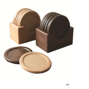 Vintage Rustic Round Heavy Duty Wooden Coasters Commercial Barware Hot Drink Tabletop for Restaurants Decorative Placemats Pads - Product Image 3
